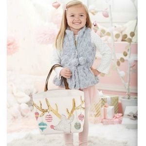 Mud pie gray vest with pom pom